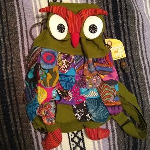 NWT patchwork owl backpack